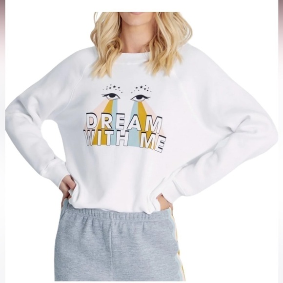 Wildfox Tops - Wildfox | NWT Dream With Me Graphic Sommers Clean White Raglan Sleeve Sweater L
